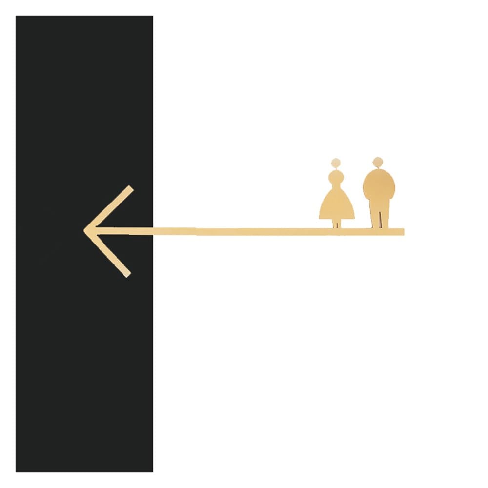 GTHTUHFD Toilet Side Mounted Signage, 25X65Cm Men'S And Women'S Washroom Reminder Sign Retro Toilet Wc Door Sign Hotel Mall Club Bar ZHUOm8508