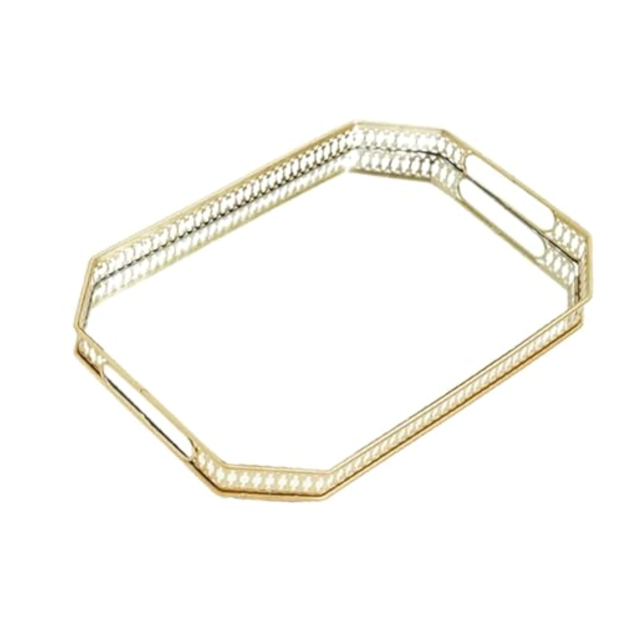 Decorative Makeup Organizer Tray for Vanity & Desktop