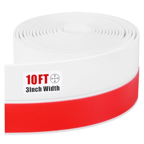 Draft Seal Tape for Doors and Windows 3 in x 10 Ft Silicone Weather Stripping Extra Thick 2mm Door Seal Strip with Strong Adhesive Draft Insulation Stopper Side Seal - White