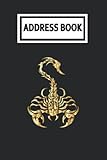 Address Book: Tribal Scorpion Art Scorpio Astrology Zodiac Tattoo Telephone & Contact Address Book with Alphabetical Tabs. Small Size 6x9 Organizer and Notes with A-Z Index for Women Men