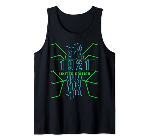 Cumpleaños 1921 Edición limitada Regalo Usado Gaming Vintage Camiseta sin Mangas