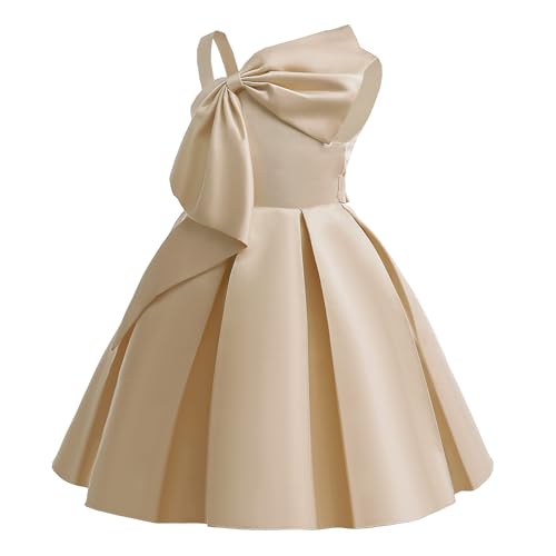 Girls Dresses Big Bow Dress Solid Color One Shoulder Dresses Princess Dresses Children's Dresses for Girls2