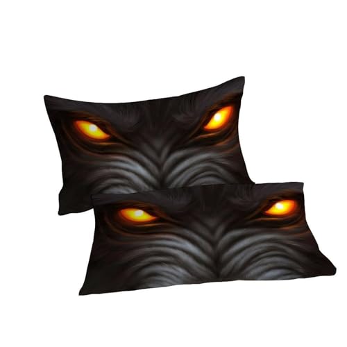 Housse de couette loup microfibre pour lit double facile à laver