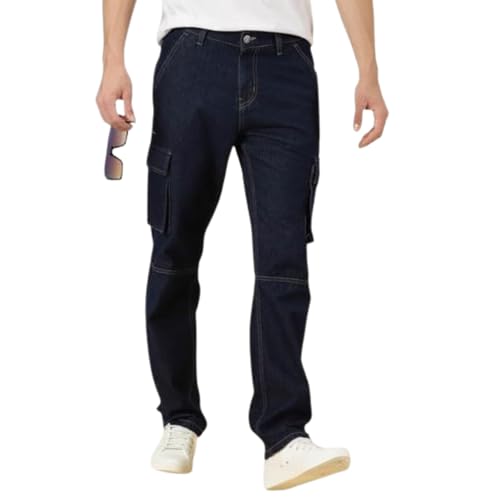 Image of Blue Jeans for Men Regular Fit - Cotton Jeans Pant for Men, Regular Denim Jeans for Boys - Light Fade Jeans for Men