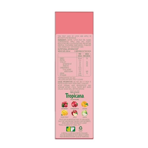 Image of Tropicana Litchi Delight 1L (Pack of 3)