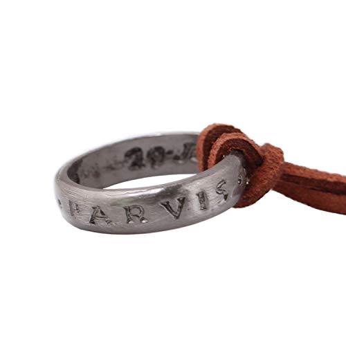 Unisex Uncharted 4 Nathan Drake Ring Pendant Necklace with Adjustable Brown Leather Chain4