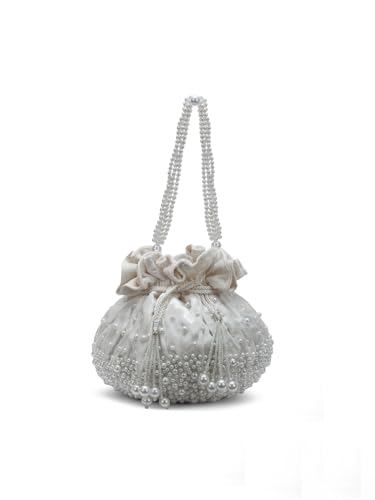 Image of Lavie Signature Women's Lowell Beads Potli Bags for Ladies & Girls | Women Pouches for Festive Seasons & Wedding | Batwa Bag Bridal Purse | Gift For Women