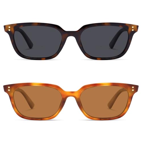 VANLINKER Polarized Trendy Small Slim Skinny Square Cat Eye Sunglasses for Women Men Retro Shades VL98622