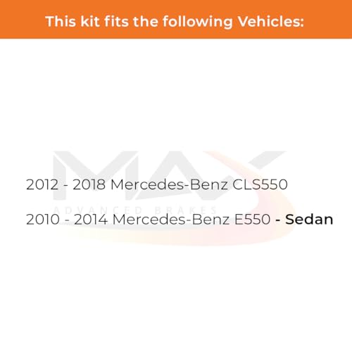 Image of Max Advanced Brakes Rear Brake Kit Compatible With 2012 2013 2014 2015 2016 2017 2018 Mercedes-Benz CLS550 E550 Sedan Replacement Premium OE Disc Brake Rotors and Ceramic Brake Pads