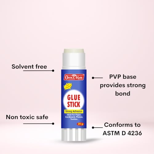 Image of Soni Officemate Glue Stick Non Toxic Transparent Adhesive for Decorations and Craft Projects (25 Gram) (Set of 20)