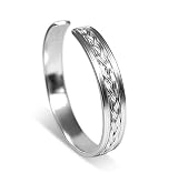 Herren Armreif Silber massiv aus 925 Sterling Silber Vintage Armband Männer modisch handgefertigt Hippie Stil Armspange größenverstellbar | Männerschmuck mit Geschenkbox