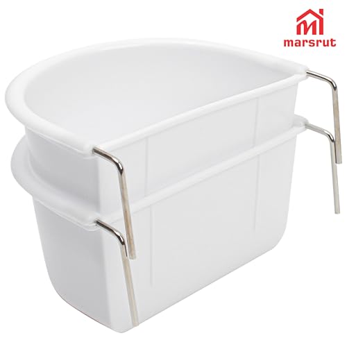 2Pcs Bird Dishes for Cage, Feeder Cup Bowl Feeding Watering, Food Holder for Small Parakeet Parrot Budgie Canary Finch, Hanging Tray Seed Dispenser Detachable Pet Supplies 4.3\'\'x3.8\'\'x2.1\'\'