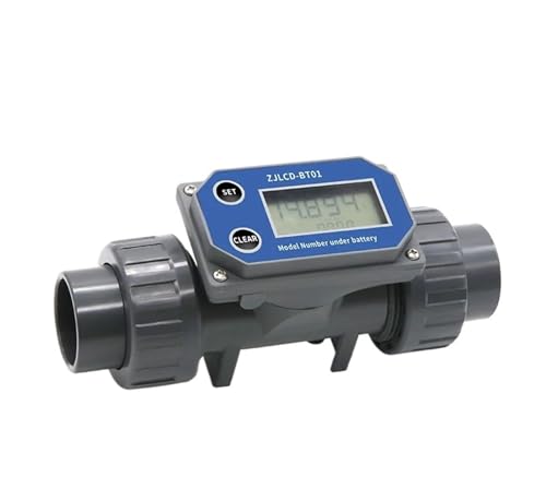 Flow Sensor Meter Digital Pipeline Water Flow 1inch Electronic LCD Digital Display Flowmeter NPN Flow Meter PVC Pipe Liquid Water for Farm/Garden Irrigation