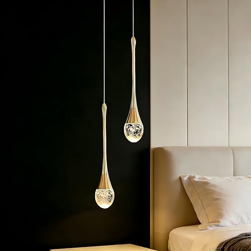 Lampade A Sospensione Lampadari Da Cucina Dimmerabile Led Lampada A Sospensione Moderna In Oro Mini Illuminazione A Sospensione In Cristallo A Goccia Per Cucina Isola Camera Da Letto Corridoio Ingres