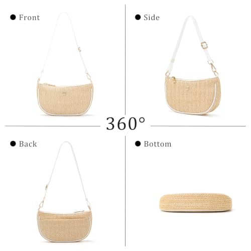 Image of Shoulder Bag for Women Handbags with Adjustable Strap Underarm Purse Mini Clutch Purses Trendy Crescent Bags 1L