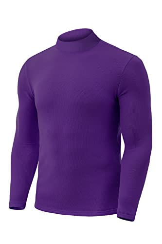 Zengjo Mens Mock Turtleneck Long Sleeve Shirts Thermal Baselayer Top3