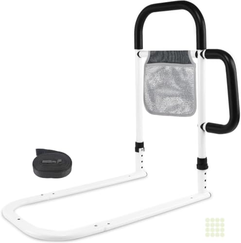 LMLJINTL Barrera Cama Adultos Ajustables en Altura - Barandilla Cama Adultos Seguridad - Protección Anticaídas - Ayuda para Levantarse - con Bolsa de Almacenamiento y Adhesivo Fluorescente