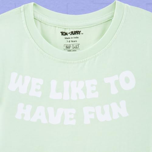 Image of Nap Chief Kids Official Cartoon Characters Printed Pure Cotton Dress for Girls, A-Line Summer Dress for Casual Wear