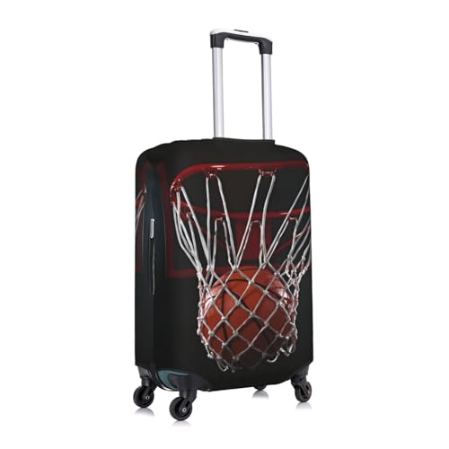 Basketball Hitting the Basket Travel Luggage Cover Fits 18/24/28/32 Inch Luggage, Elastic Suitcase Cover Protector with Concealed Zipper for Wheeled Suitcase Tsa Approved3