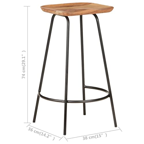Vidaxl 2/4X Solid Acacia Wood Bar Stools Counter Pub Chair Dining Furniture #TOP3