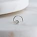 Fashion Art Jewelry Sterling Silver Nose Stud Screw Shaped Nose Ball, Flower, Triangle Nostril Corkscrew Piercing for Women Men Left or Right Side Handmade (Flower Screw | Left Side)