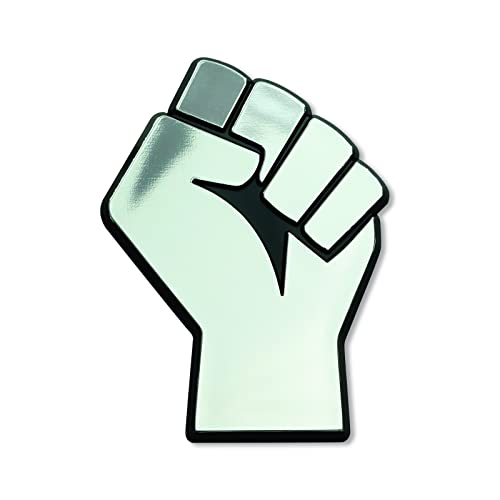 Emblema automático de plástico de alta resistencia en acabado plateado de 3'' x 2''