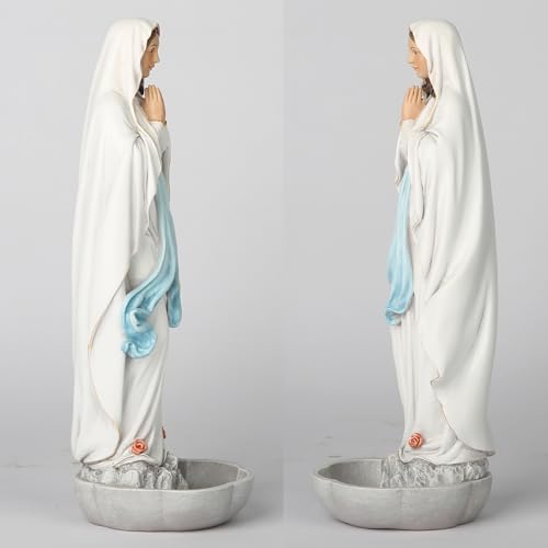 Estatua Católica Virgen de Lourdes 10.2 pulgadas multicolor miniatura 5