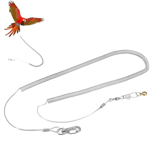 Tobillera para pájaros domésticos, 6m/236,2in Kits de correas y cadenas entrenar el vuelo de loros y pájaros con protección contra mordiscos Cadena patas Tobillera loros agapornis Tracción exterior