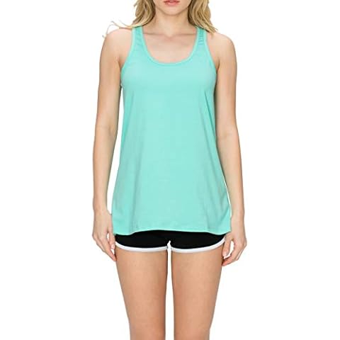 EttelLut - Women's Loose Fit Flowy Tank Tops - Cool Relaxed Regular and Plus Size - Ideal for Workout, Yoga, Running, Working Out at The Gym and Lounging Around - Mint Large Cover