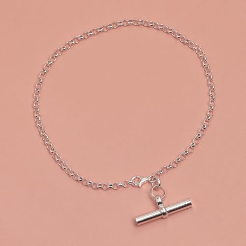 Image of TRUESILVER ACPL 925 Sterling Silver Anklets for Women | BIS Hallmarked Adjustable Chain Anklet with Charms | Beach Foot Jewelry | 1 Piece