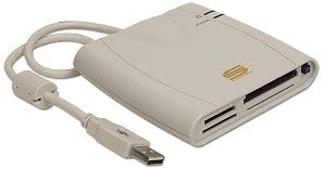 7-in-1 USB External Flash Memory Card Reader (Beige)