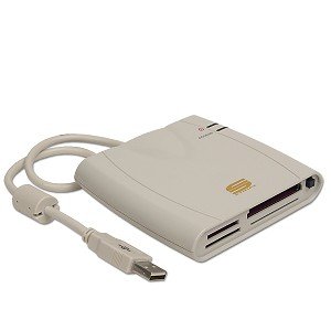 7-in-1 USB External Flash Memory Card Reader (Beige)