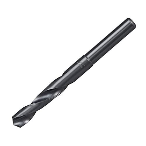 Image of TA-VIGOR 14mm Reduced Shank Drill Bit High Speed HSS 6542 Black Oxide with 1/2 Inch Straight Shank for Aluminium, Steel, Wood, Plastic