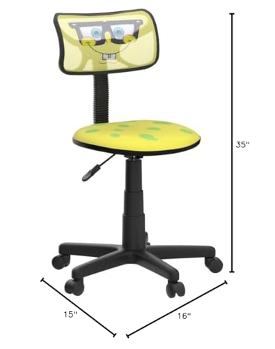 Image of Nickelodeon Spongebob Squarepants Adjustable Swivel Mesh Rolling Desk Chair, for Kids, Teens and Adults