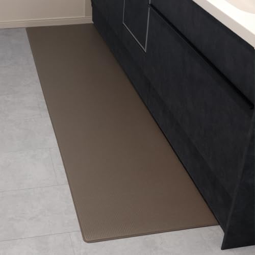 RK �L�b�`���}�b�g �䏊�}�b�g �����ԂɃt�B�b�g L���^�܂�ڕt�� ���L ����8mm �ᔽ���N�b�V���� PVC �h�����H �@���� ����~�� ���n (�u���E��, 60×240cm)