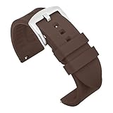 FYXT Cinturino For Orologio In Silicone 18mm 19mm 20mm 21mm 22mm 24mm Di Ricambio Sportivo Da Uomo(Brown-silver buckle,18mm)