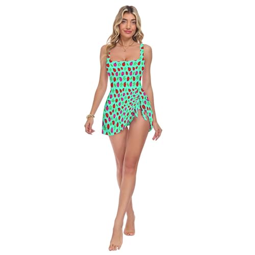 Maillot de bain une pièce à jupe amovible et bonnets rembourrés