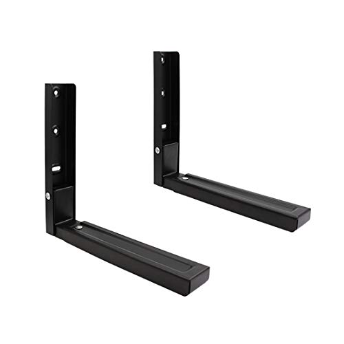 Mikrowellen-Wandhalterung aus Edelstahl, verstellbar, mit ausziehbaren Armen (schwarz) Cover