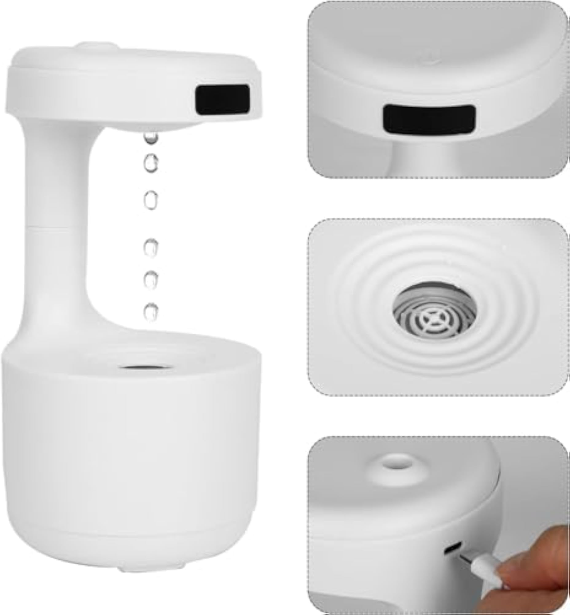 800ml Anti-Gravity Water Droplet Humidifier with Night Light