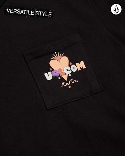 Image of Volcom Girls Crop Top - Short Sleeve Cropped Girls T Shirts Crewneck Summer Tops (Size Runs Small Size Up Recommended)