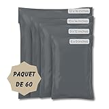 Double Dragon 60 Mixed Size Self Seal Mailer Bags | Tamper Proof Plastic Packaging for Mailing, Postage, Shipping & Delivery | Grey (4 Sizes | Small to Large | 15 Each)
