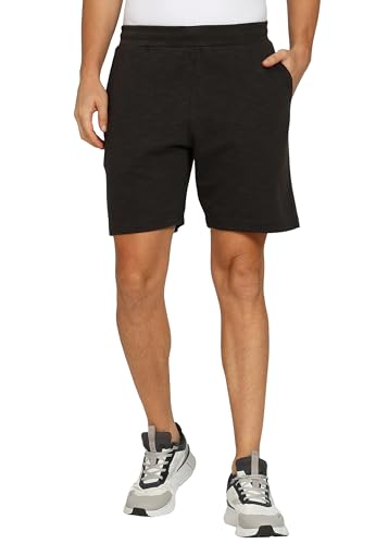 Image of Alan Jones Clothing Men's Easy Stretchable Shorts | Cotton Blend Slub Fabric | Elastic Waist with Adjustable Drawstring | Soft Touch Casual Shorts with Side Pockets