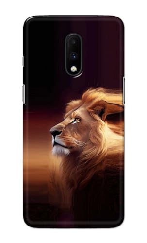 Image of PRINTFIDAA Printed Hard Back Cover Case for OnePlus 6T | OnePlus 7 Back Cover (Danger Lion) -112