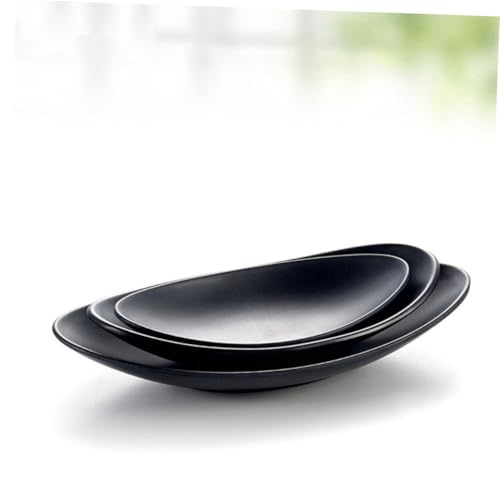 Set 2 Platos Sushi Melamina Negro 8.5x4.45x1.81 in miniatura 6
