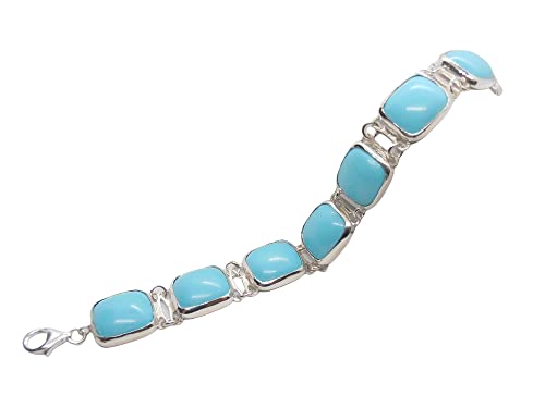 Bracelet argent 925 et turquoise réassemblée à offrir en cadeau