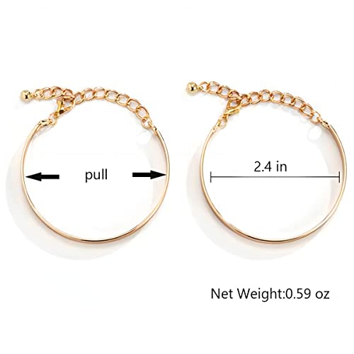 Kim Carrey Men's Bracelet, 2Pcs Bracelets Set For Men, Polished Plain Mens Bangle Daily Wear #TOP2