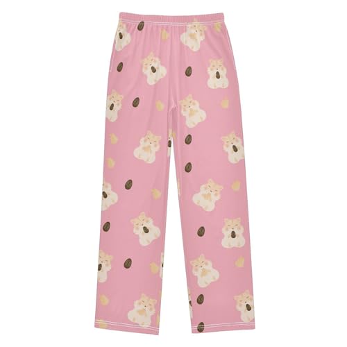 Boys' Pants Animal Cute Hamster Eat Sunflower Seed Long Bottoms Jogger Pants Elastic Waist Trousers with Pockets S-XL
