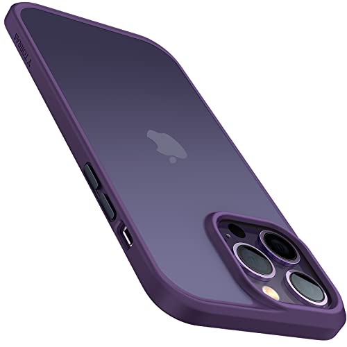 TORRAS Coque iPhone 14 Pro Antichoc (Protection Maximale & Stylée) Mat Translucide Toucher Doux Élégante & Durabilité iPhone 14 Pro Coque Dos Rigide Coque iPhone 14 Pro Silicone Guardian Séries Violet