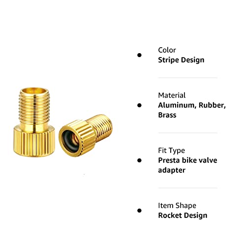 Bike Presta Valve Adapter,Inflate Tire Adapter,Convert Presta To Schrader,French/Uk To Us,Brass Material Mtb Inflatable Connector/Converter Bicycle Bike Pump Tool(5 Pack) #TOP7