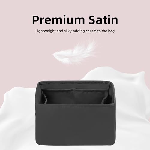 Image of DGAZ Silk Purse Organizer Insert Fits Chanel Duma Bags,Silky Smooth Bag Organizer,Luxury Handbag & Tote Shaper(Black,22A /22C /23C /24P Small)